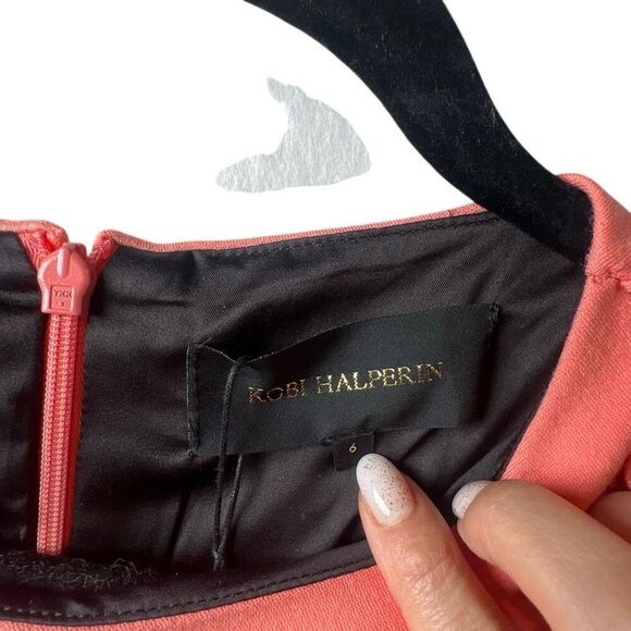 Kobi Halperin Quinn Dress Coral Rose Pink Sleeveless Draped Size 6 (044) - Picture 12 of 14